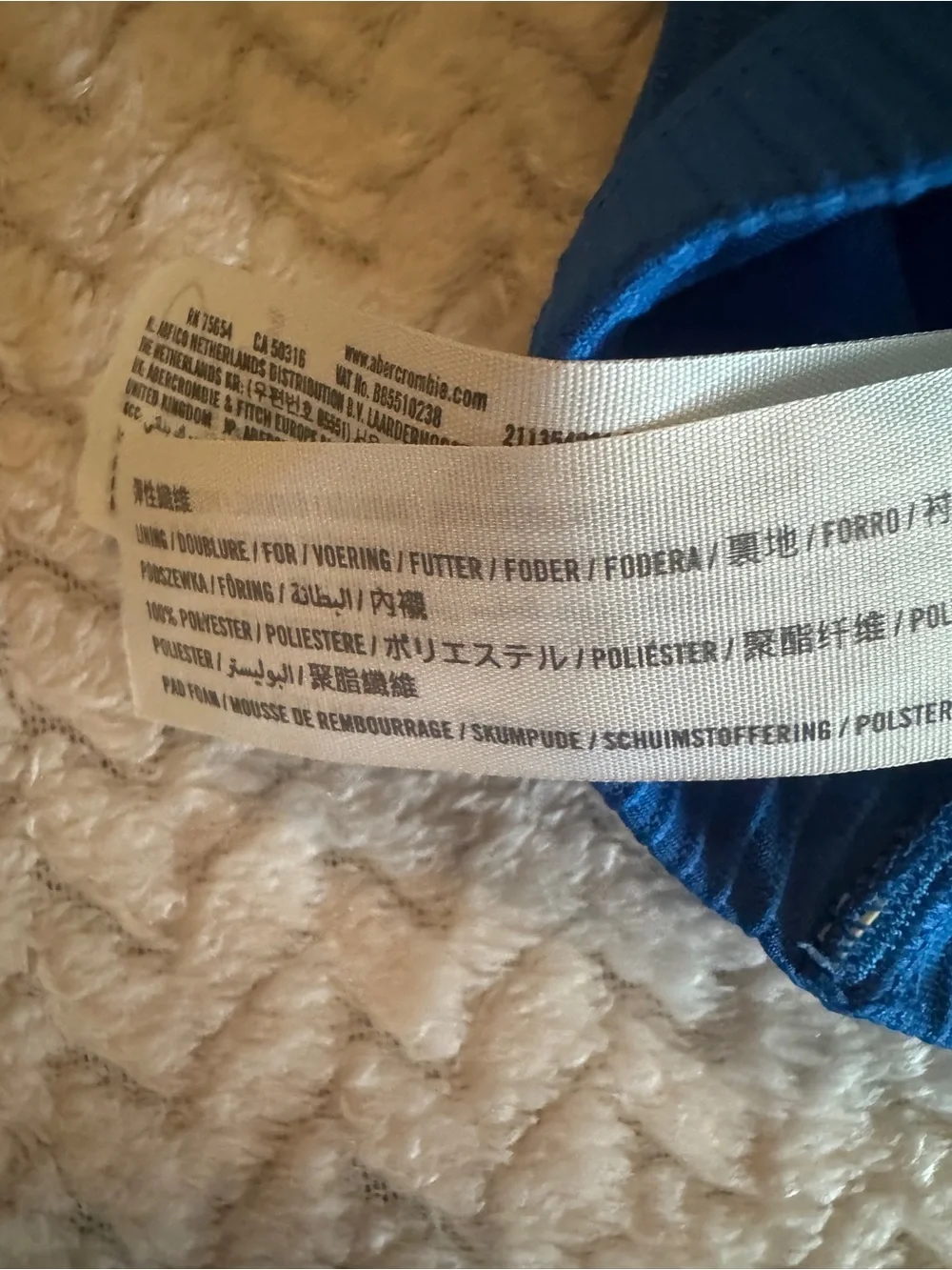 abercrombie‎ kids Blue Ribbed Cross-Back Swim Top Size 7/8